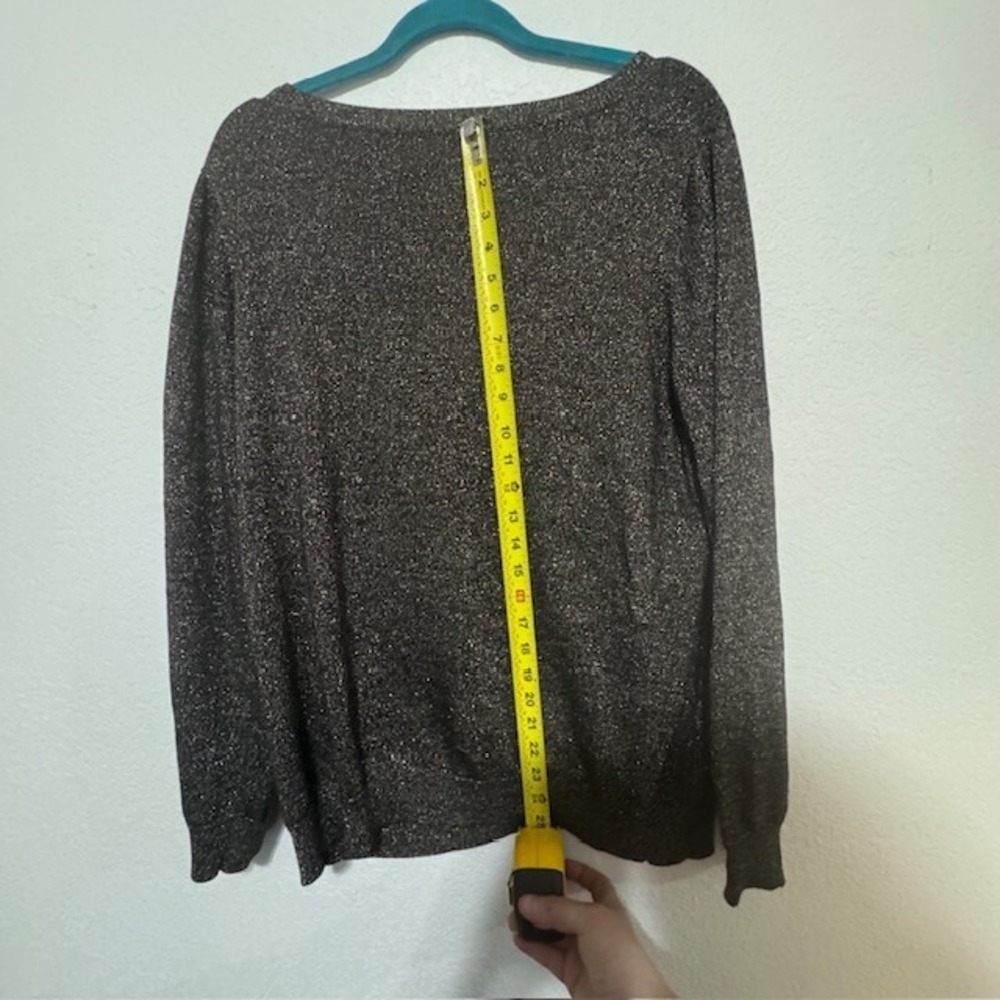 Draper & Damon's Women's Sparkle Knit Sweater Metallic Long Sleeve Top - Picture 7 of 8